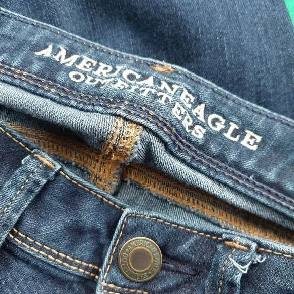 American Eagle Outfitters Dark/Medium Wash Super Skinny Denim Jeans 4 EUC - Picture 5 of 5